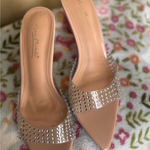 Anne Michelle Women's Studded Nude Heels